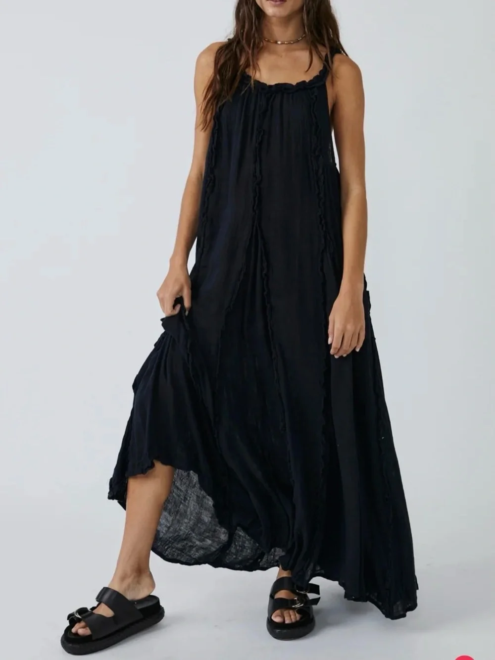 NWT Free People McKinley Maxi Dress XS BLACK